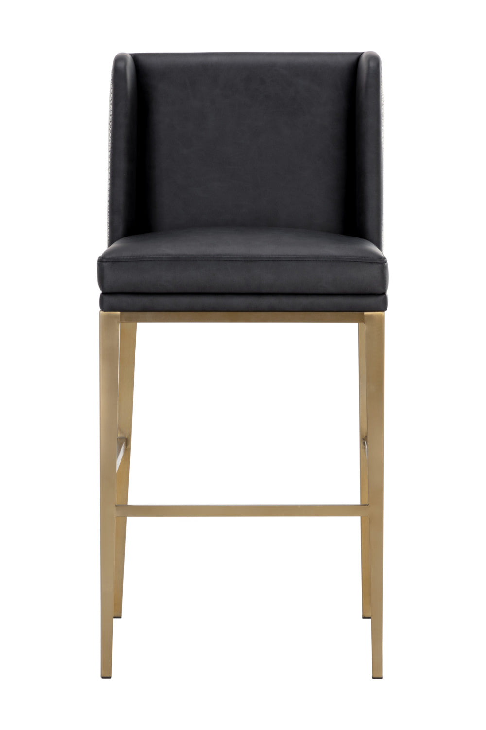 Modern European furniture - Black Bonded Leather Bar Stool - www.oroa.com | Oroa.com
