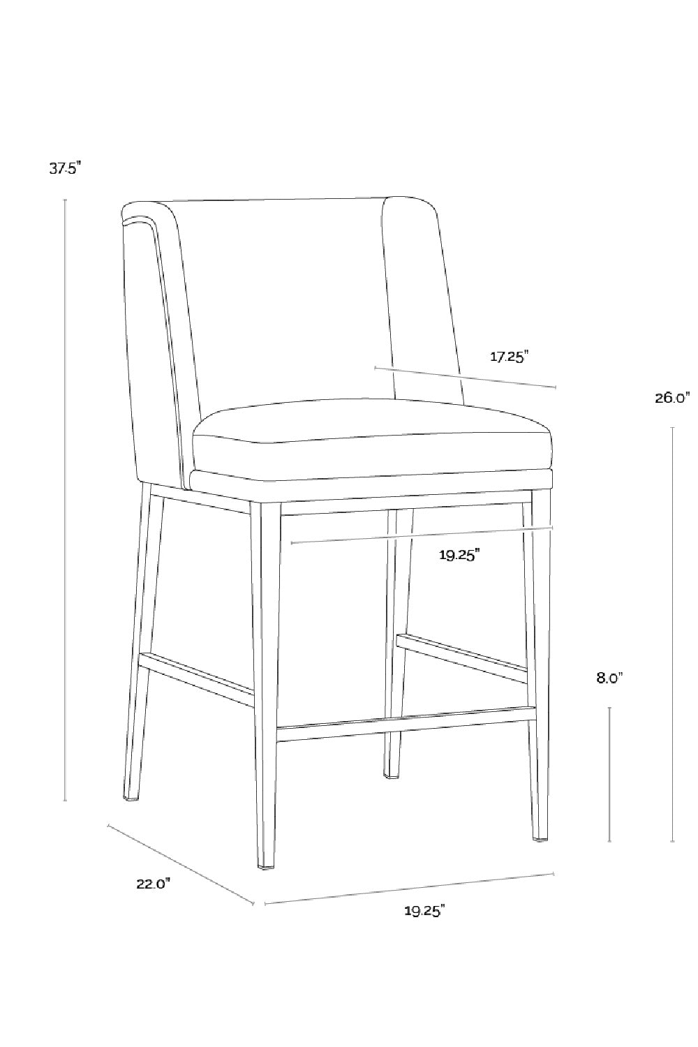 Modern European furniture - Black Leather Counter Stool - www.oroa.com | Oroa.com