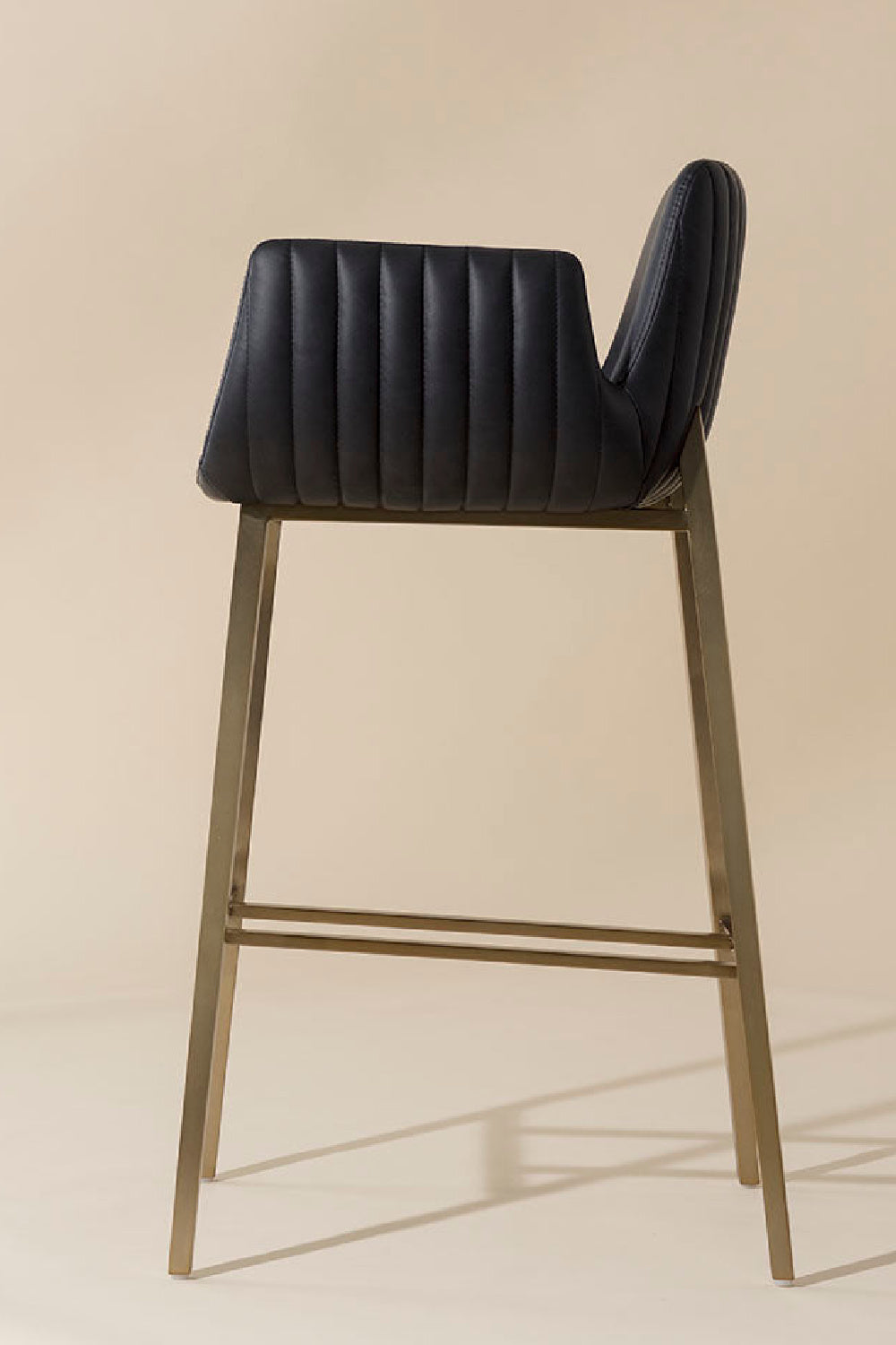 Modern European furniture - Leather-Look Channeled Arm Bar Stool - www.oroa.com | Oroa.com