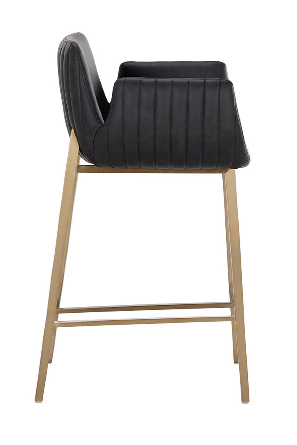 Modern European furniture - Leather-Look Channeled Arm Counter Stool - www.oroa.com | Oroa.com
