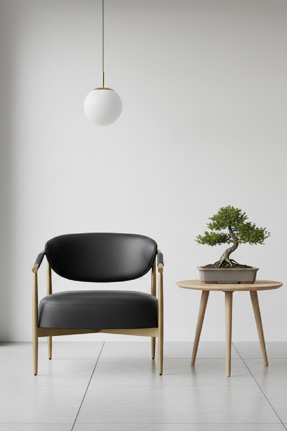 Modern European furniture - Gold-Framed Leather Lounge Chair - www.oroa.com | Oroa.com