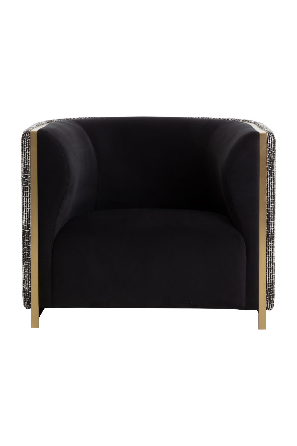 Modern European furniture - Gold Inlay Curved Lounge Chair - www.oroa.com | Oroa.com