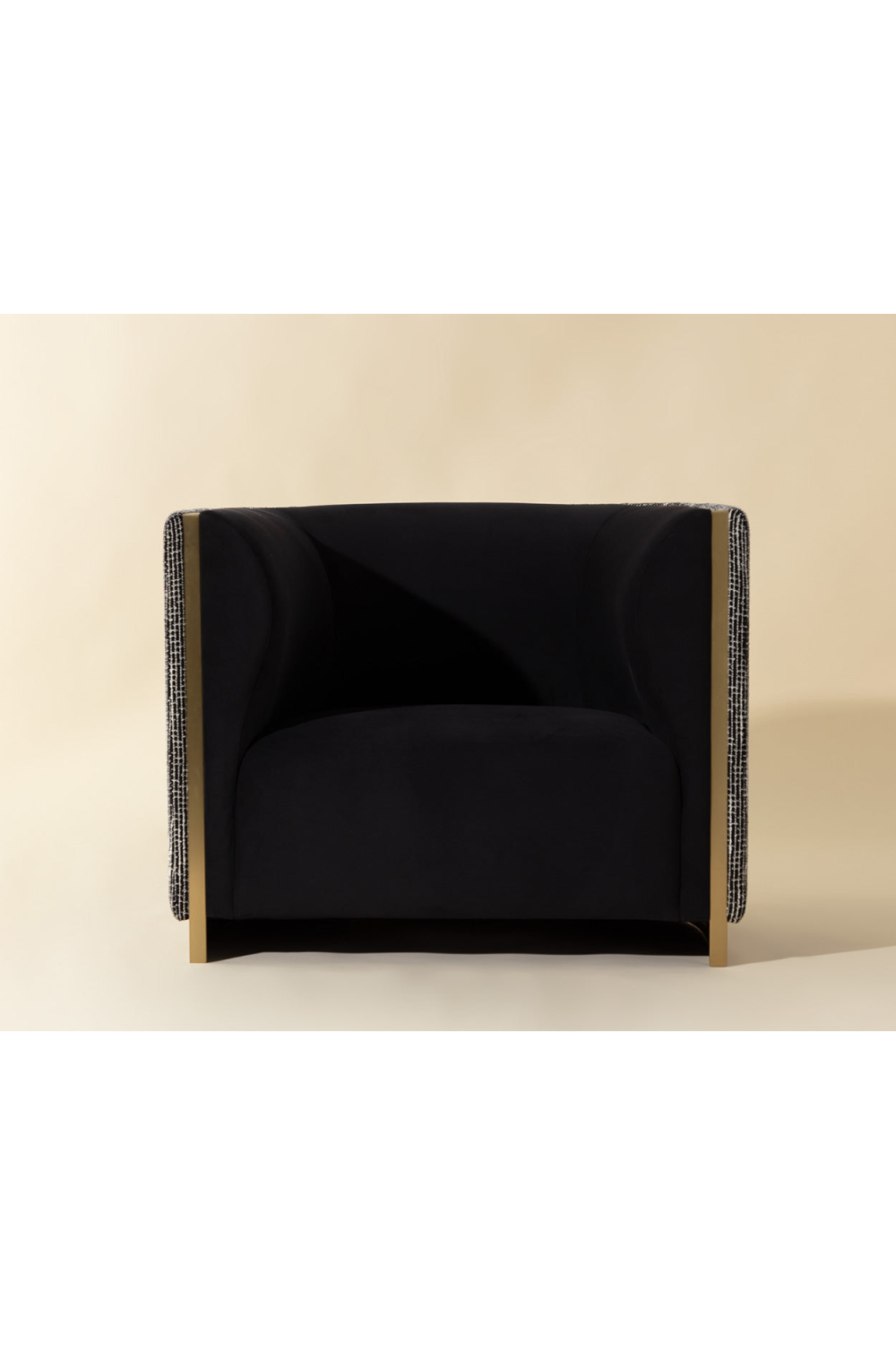 Modern European furniture - Gold Inlay Curved Lounge Chair - www.oroa.com | Oroa.com