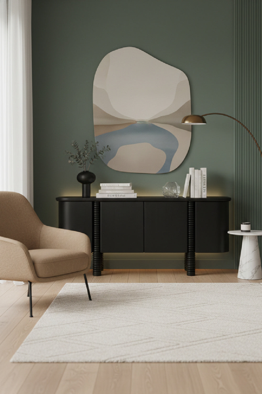 Modern European furniture - Black Oak 4-Door Sideboard - www.oroa.com | Oroa.com