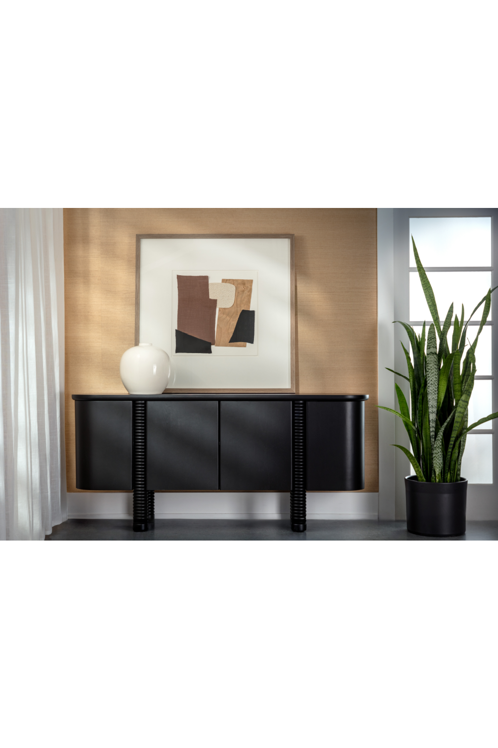 Modern European furniture - Black Oak 4-Door Sideboard - www.oroa.com | Oroa.com