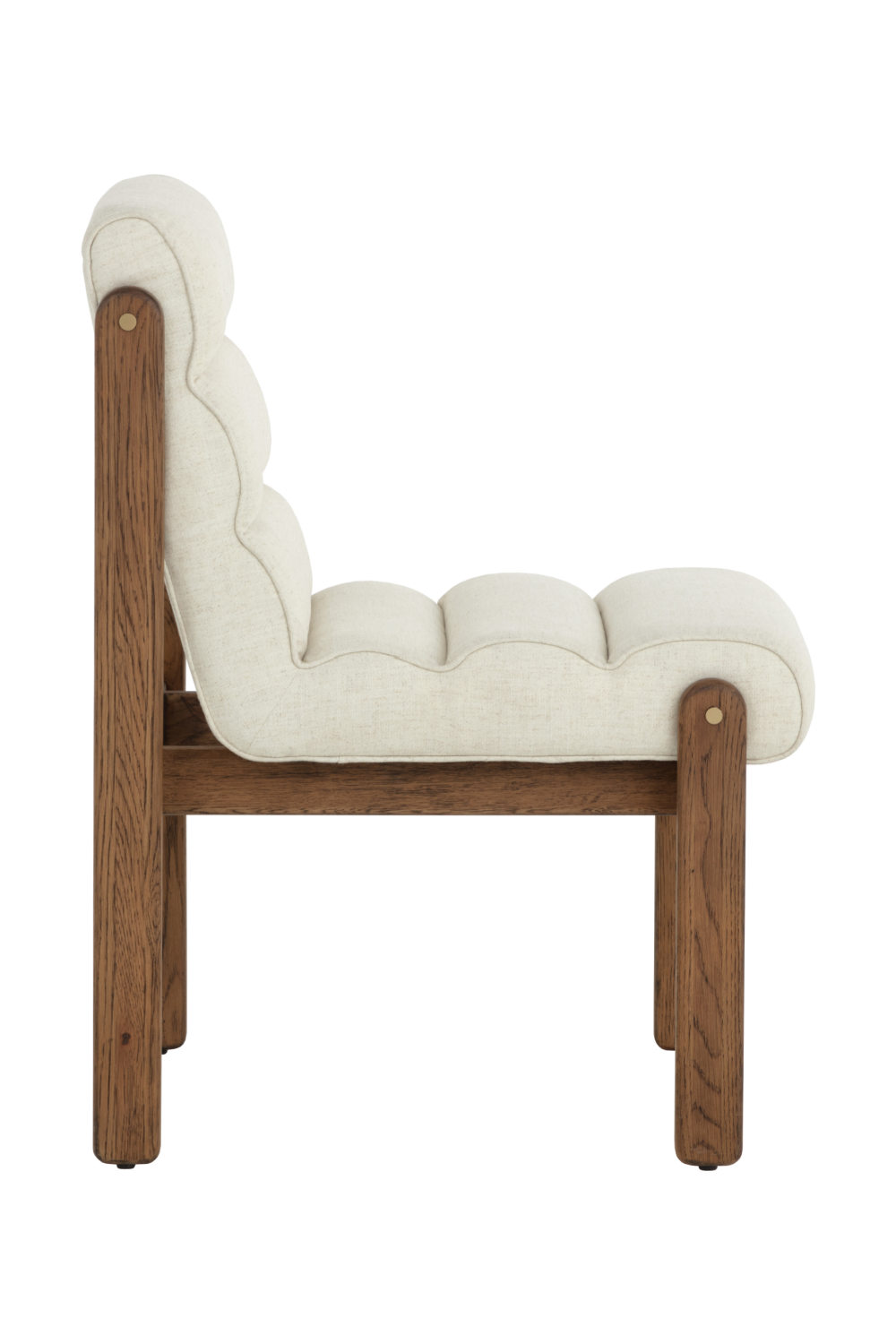 Modern European furniture - Channeled White Fabric Dining Chair - www.oroa.com | Oroa.com