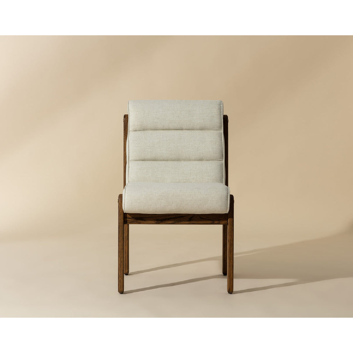 Modern European furniture - Channeled White Fabric Dining Chair - www.oroa.com | Oroa.com
