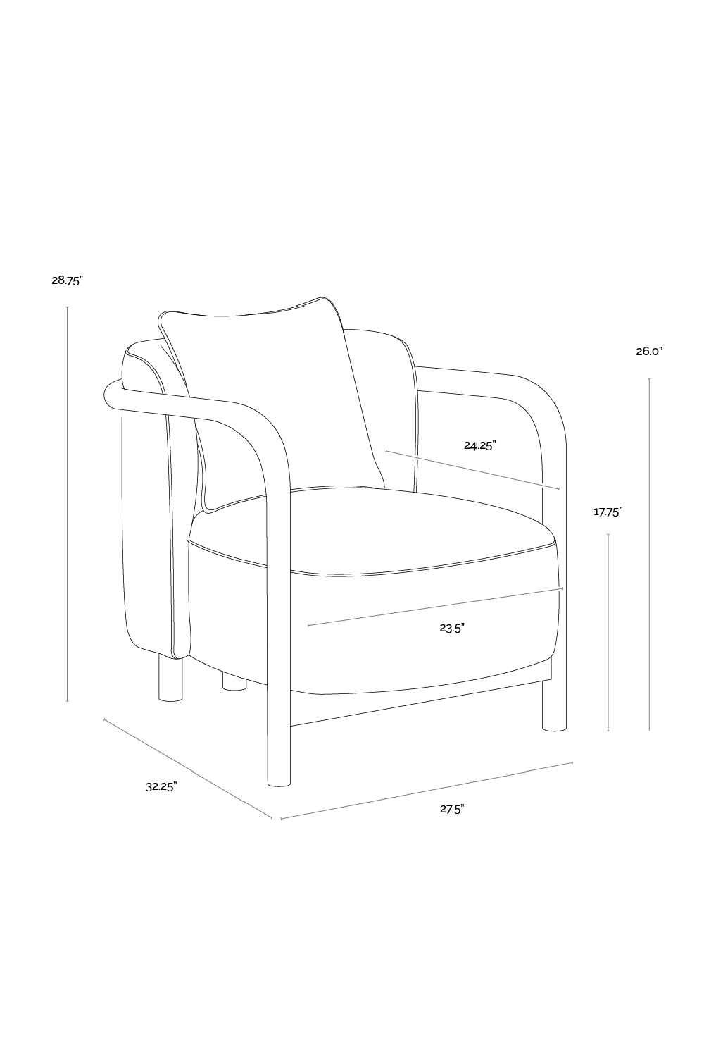 Modern European furniture - Curved Wood Frame Lounge Chair - www.oroa.com | Oroa.com