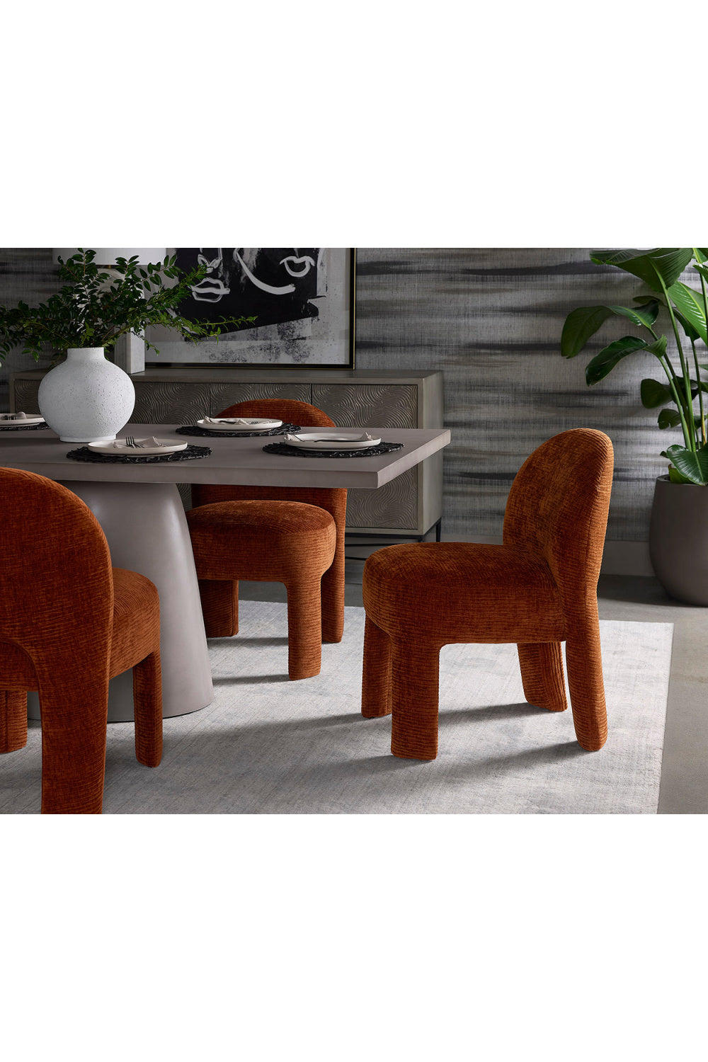 Modern European furniture - Ribbed Fabric Dining Chair - www.oroa.com | Oroa.com