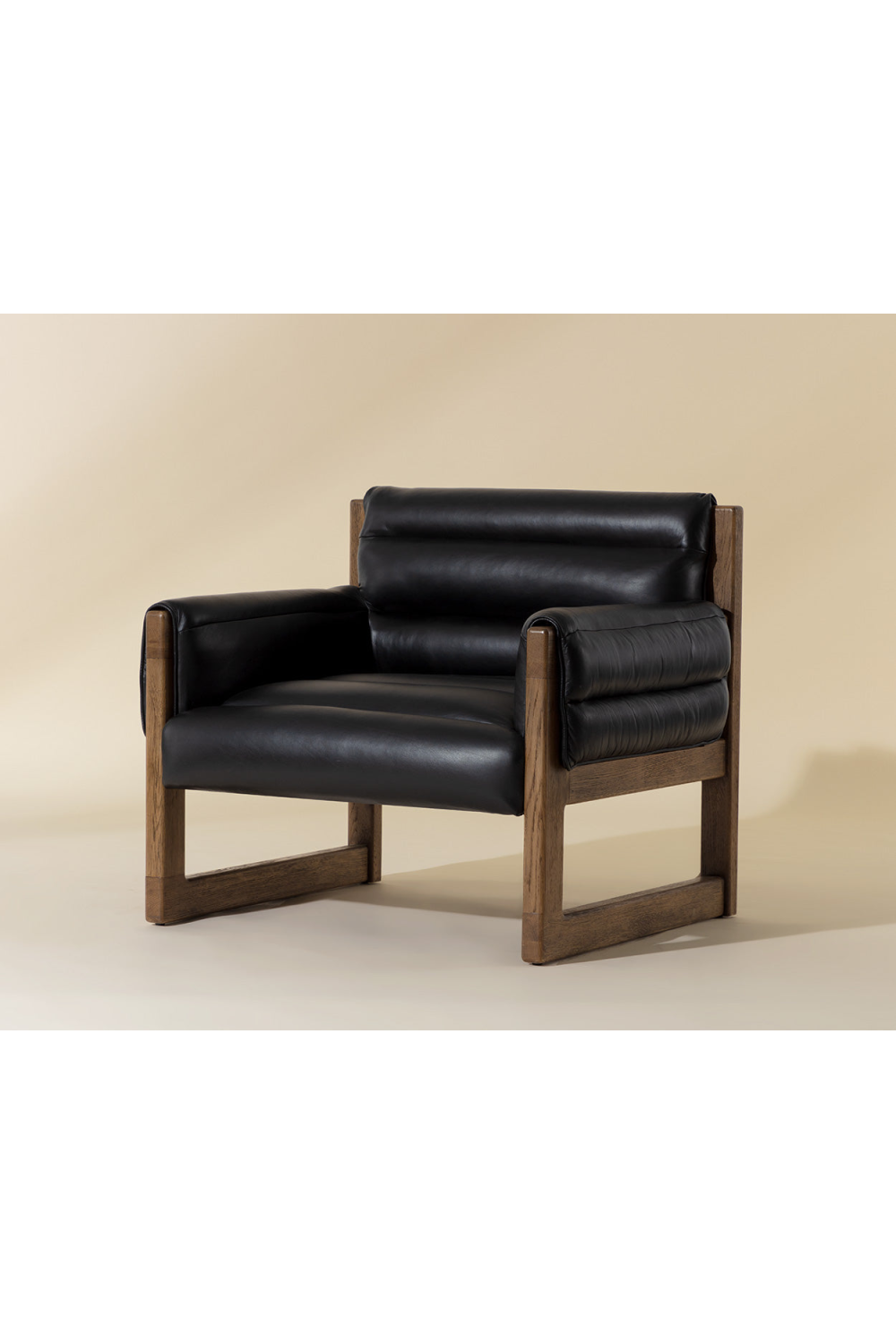 Modern European furniture - Tufted Black Leather Lounge Chair - www.oroa.com | Oroa.com
