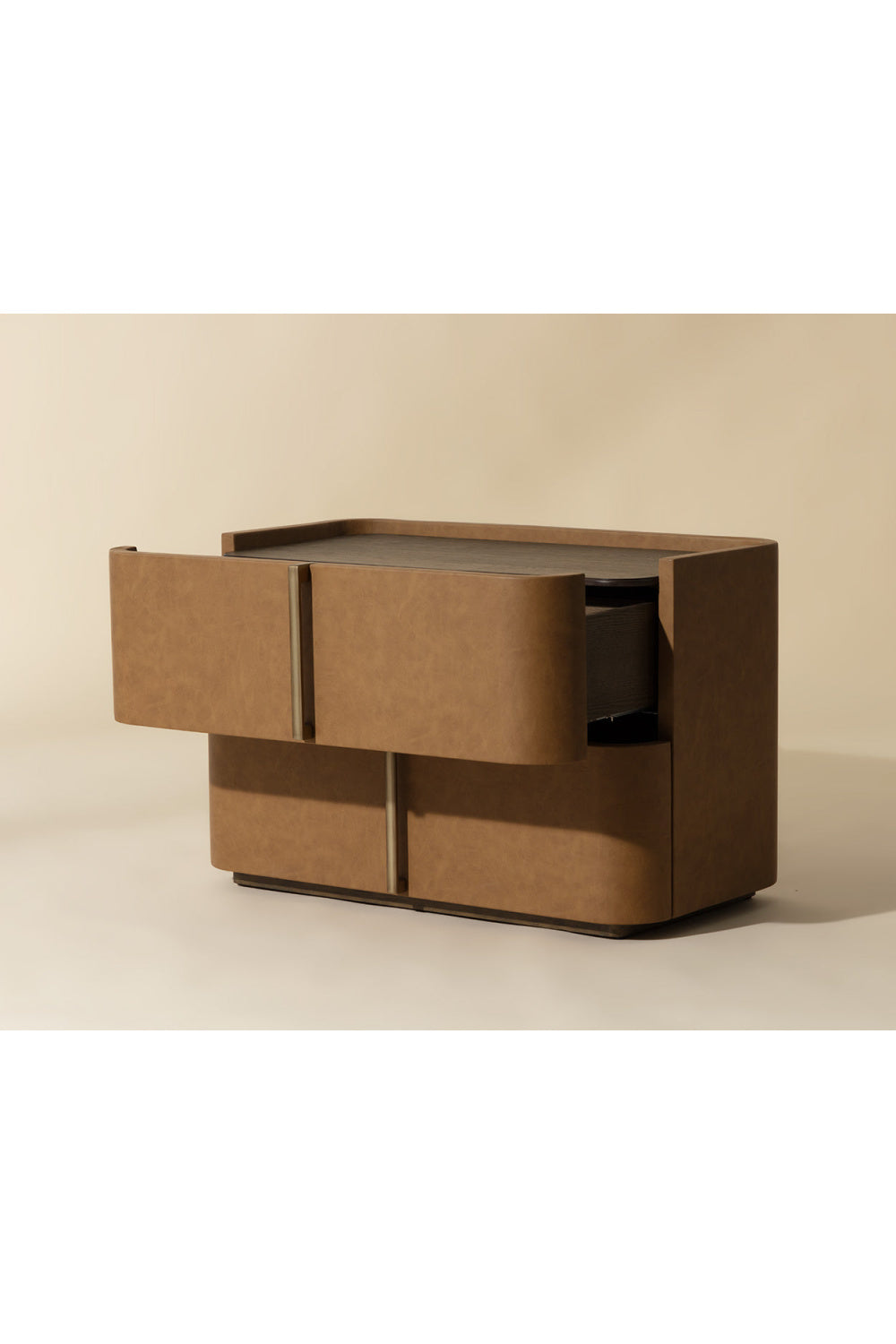 Modern European furniture - Leather-Look 2-Drawer Nightstand - www.oroa.com | Oroa.com