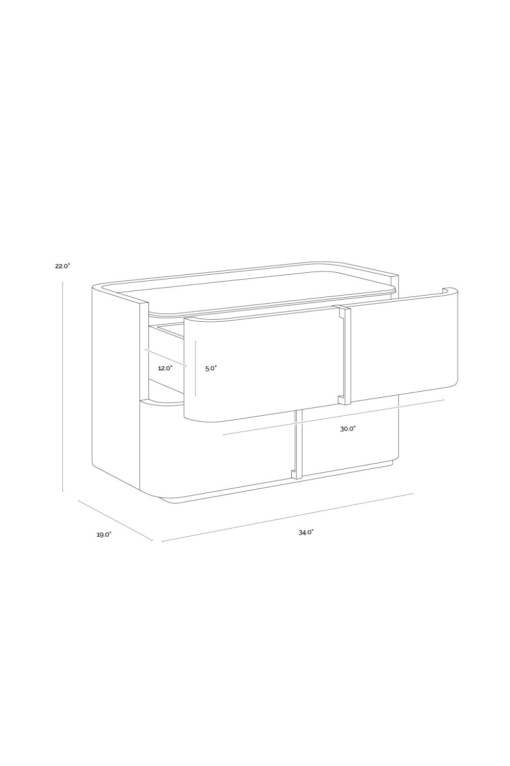 Modern European furniture - Leather-Look 2-Drawer Nightstand - www.oroa.com | Oroa.com