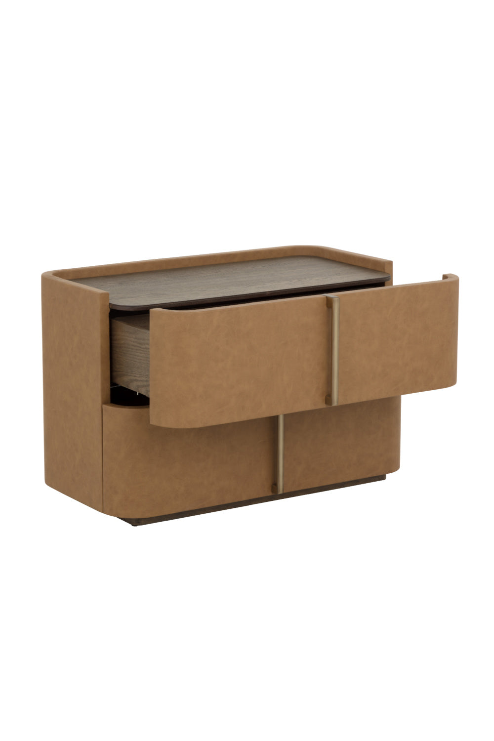 Modern European furniture - Leather-Look 2-Drawer Nightstand - www.oroa.com | Oroa.com