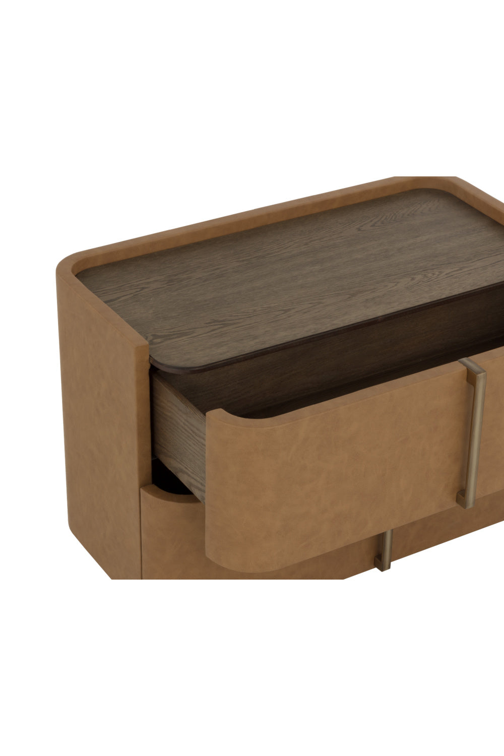Modern European furniture - Leather-Look 2-Drawer Nightstand - www.oroa.com | Oroa.com