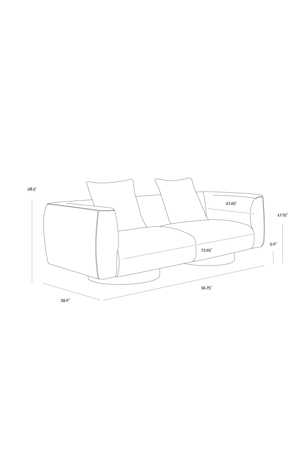 Modern European furniture - Round Oak Base Sofa - www.oroa.com | Oroa.com