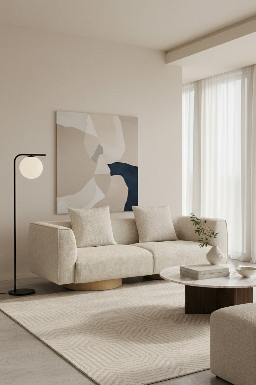 Modern European furniture - Round Oak Base Sofa - www.oroa.com | Oroa.com