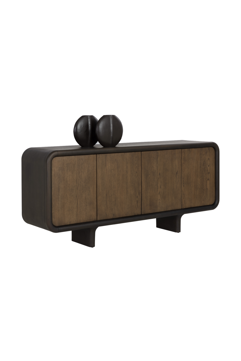 Modern European furniture - Brown Oak 4-Door Sideboard - www.oroa.com | Oroa.com