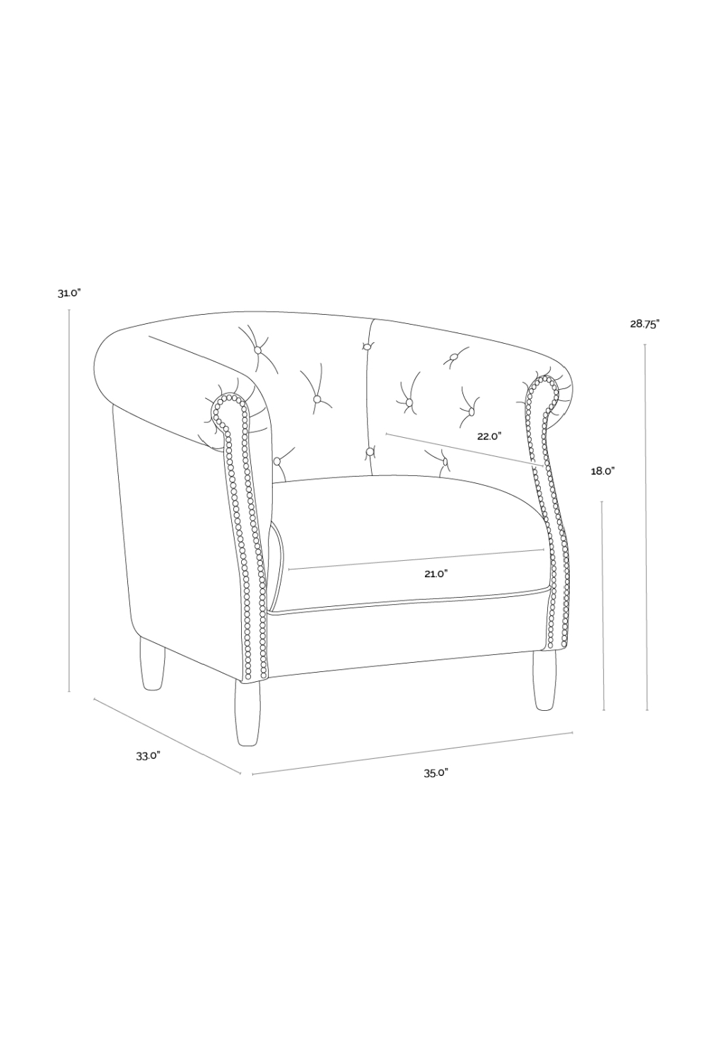 Modern European furniture - Leather Chesterfield Lounge Chair - www.oroa.com | Oroa.com