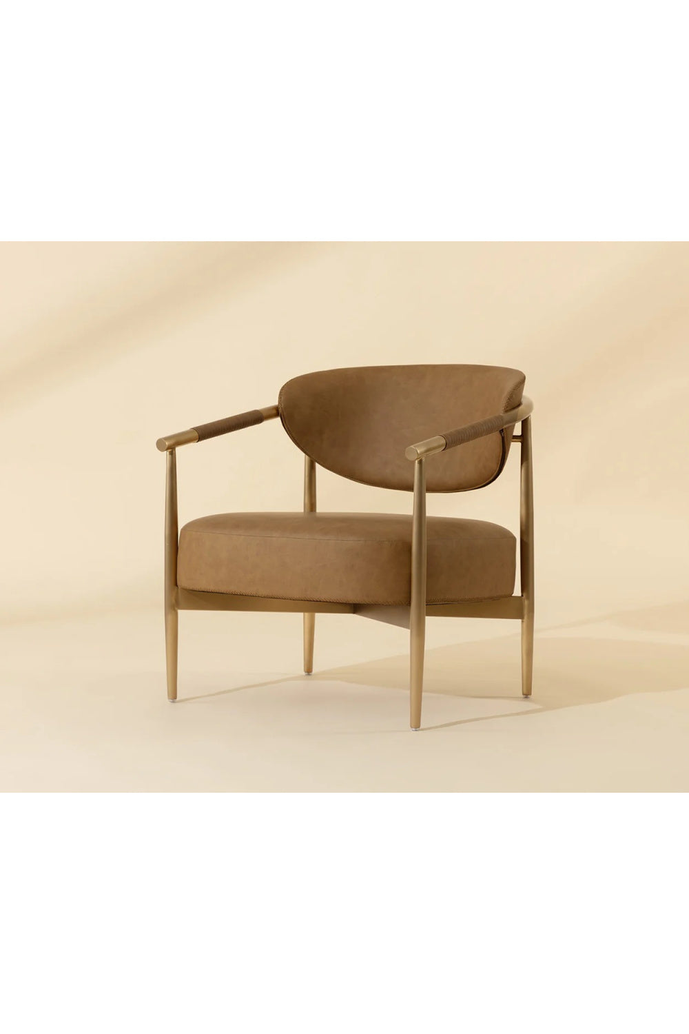 Modern European furniture - Gold-Framed Leather Lounge Chair - www.oroa.com | Oroa.com