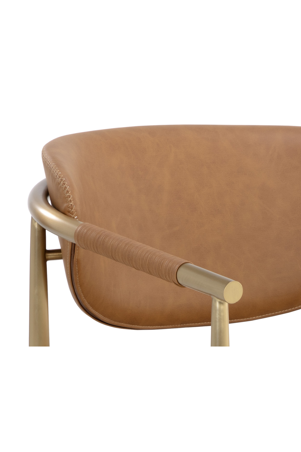 Modern European furniture - Gold-Framed Leather Lounge Chair - www.oroa.com | Oroa.com