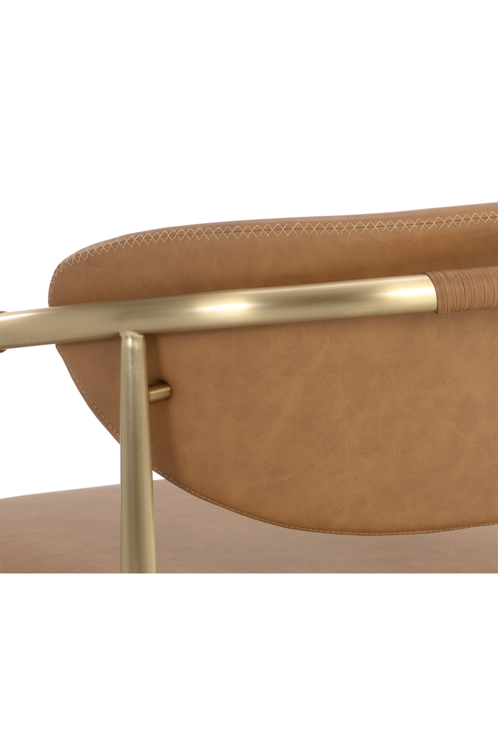 Modern European furniture - Gold-Framed Leather Lounge Chair - www.oroa.com | Oroa.com