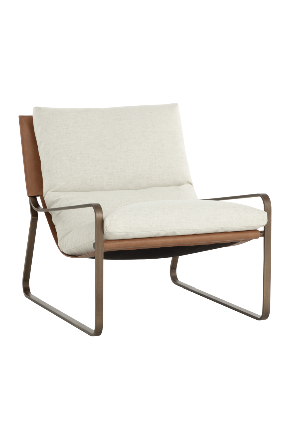 Modern European furniture - White Linen Scooped Lounge Chair - www.oroa.com | Oroa.com