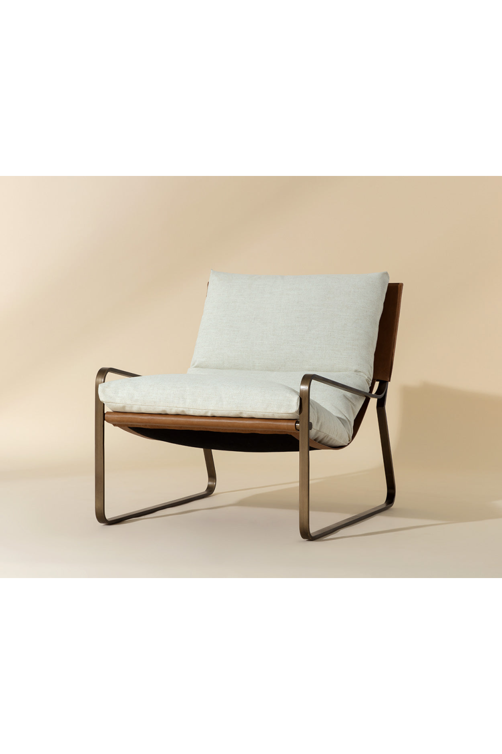 Modern European furniture - White Linen Scooped Lounge Chair - www.oroa.com | Oroa.com
