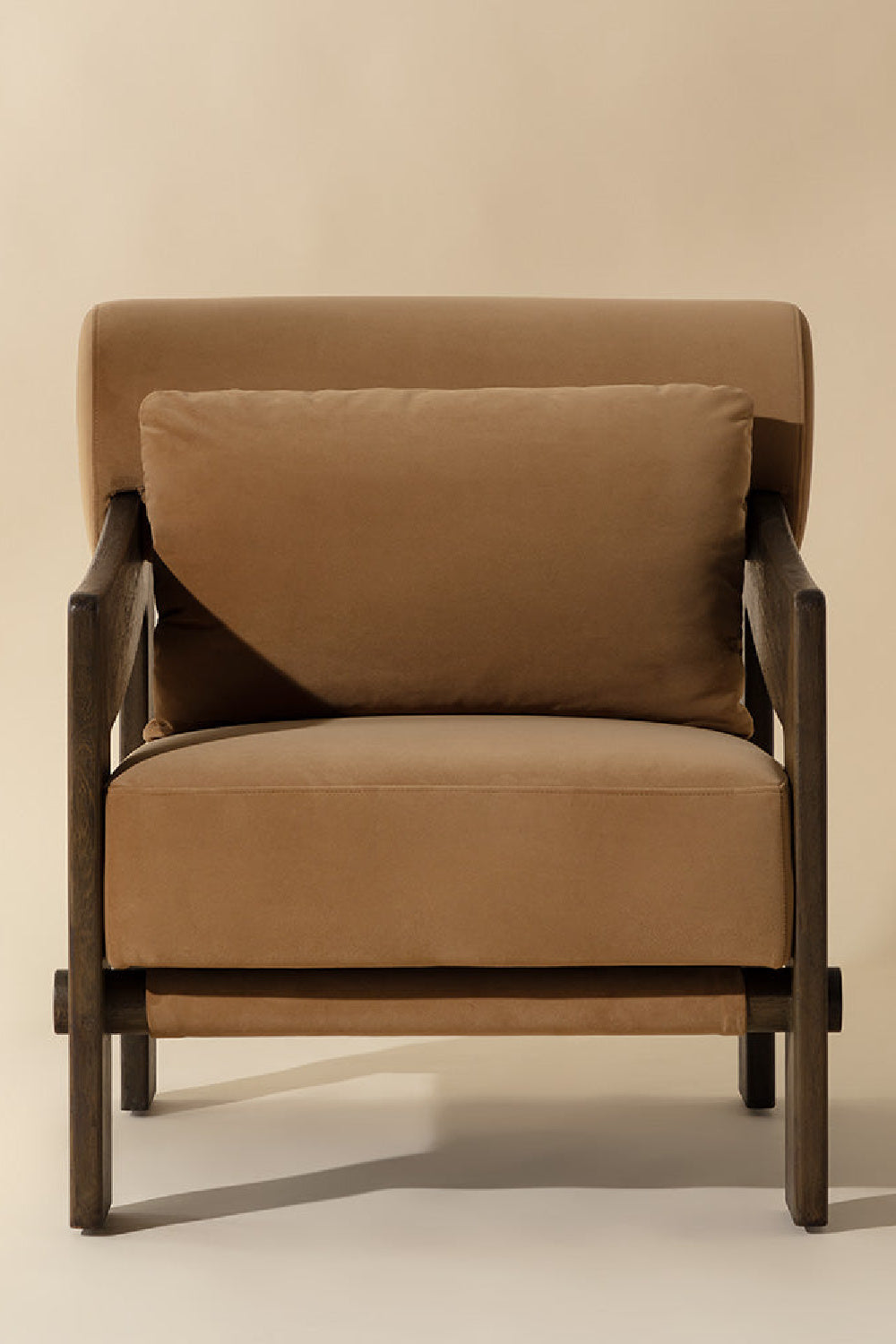 Modern European furniture - Brown Fabric Lounge Chair - www.oroa.com | Oroa.com