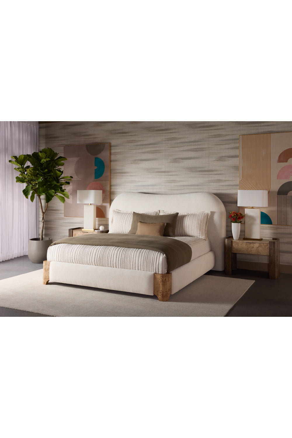 Modern European furniture - White Curved King Bed - www.oroa.com | Oroa.com