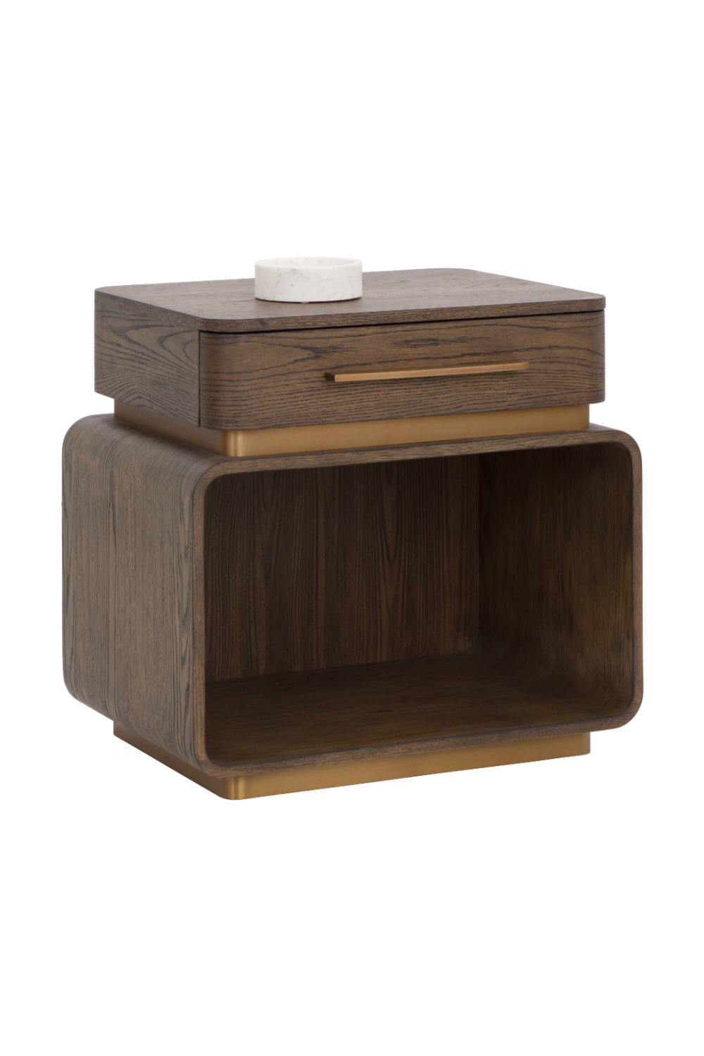 Modern European furniture - Brown Oak 1-Drawer Nightstand - www.oroa.com | Oroa.com