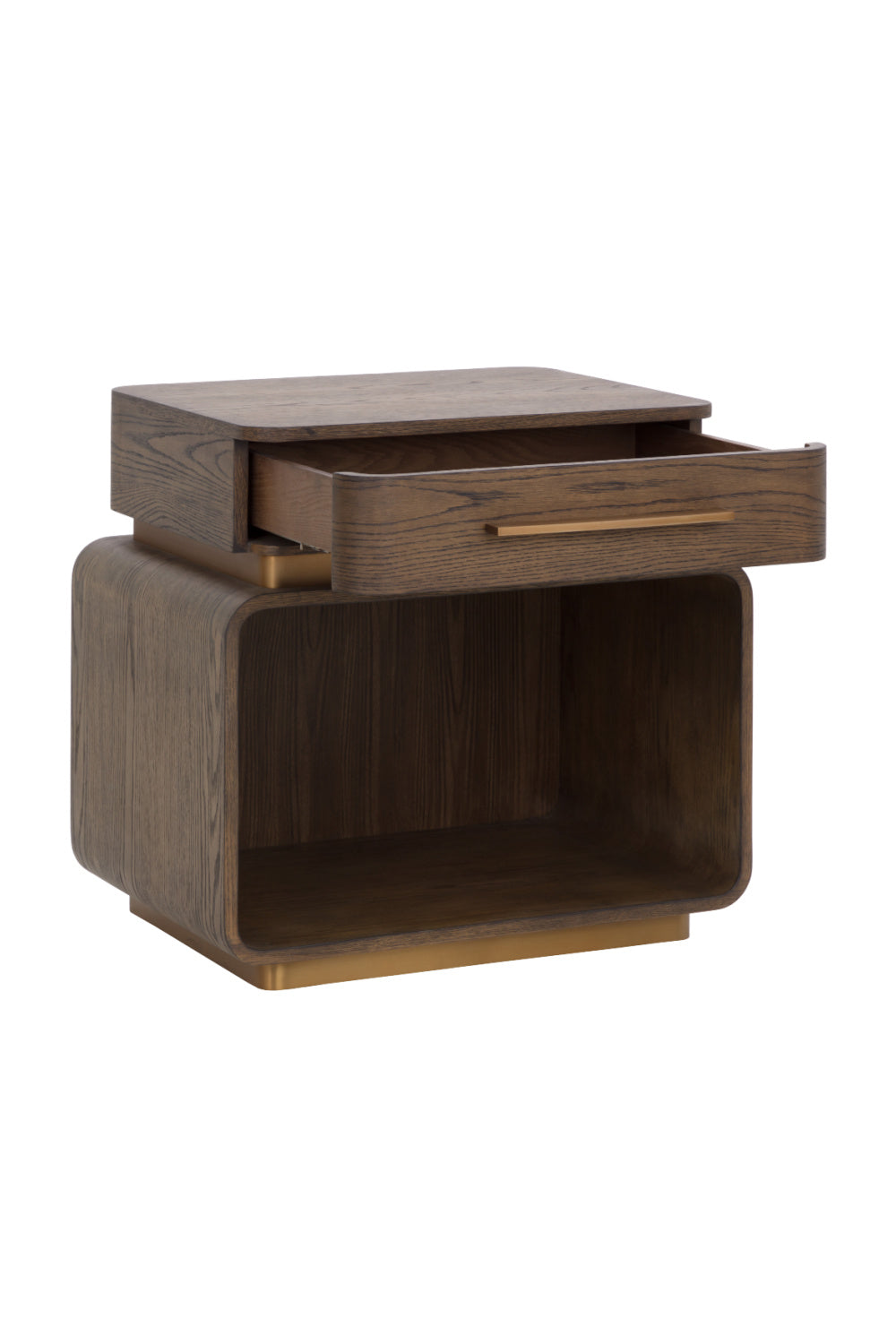 Modern European furniture - Brown Oak 1-Drawer Nightstand - www.oroa.com | Oroa.com