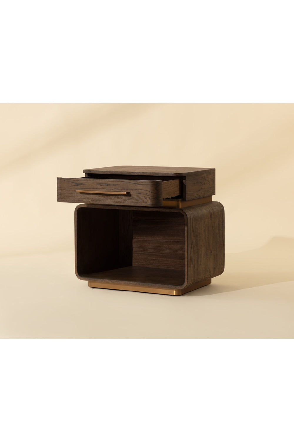 Modern European furniture - Brown Oak 1-Drawer Nightstand - www.oroa.com | Oroa.com