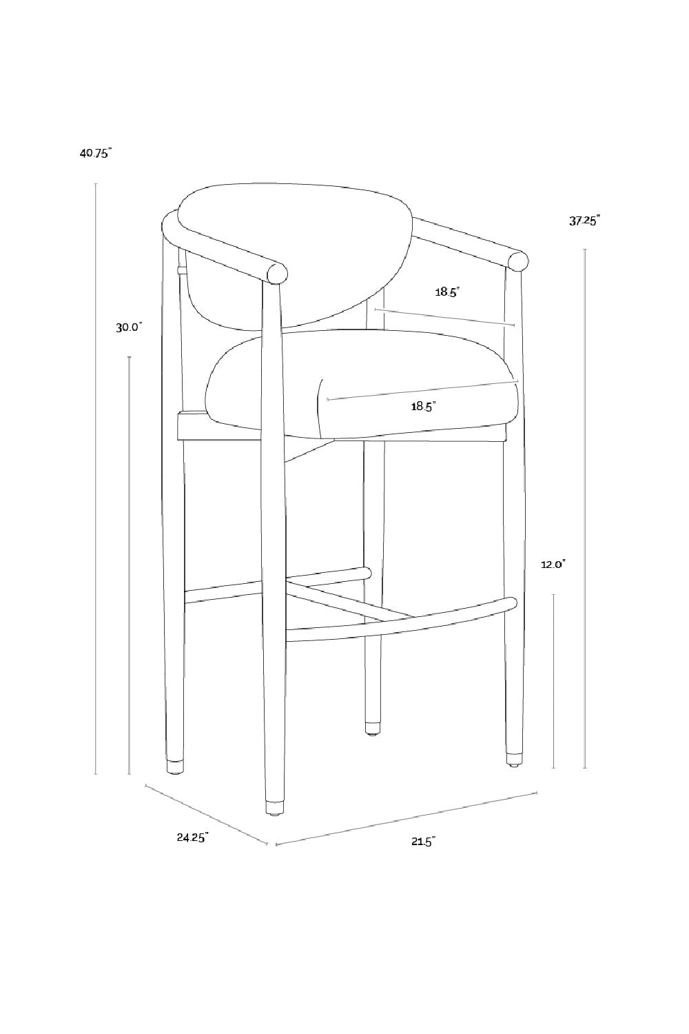 Modern European furniture - Solid Oak Framed Bar Stool - www.oroa.com | Oroa.com