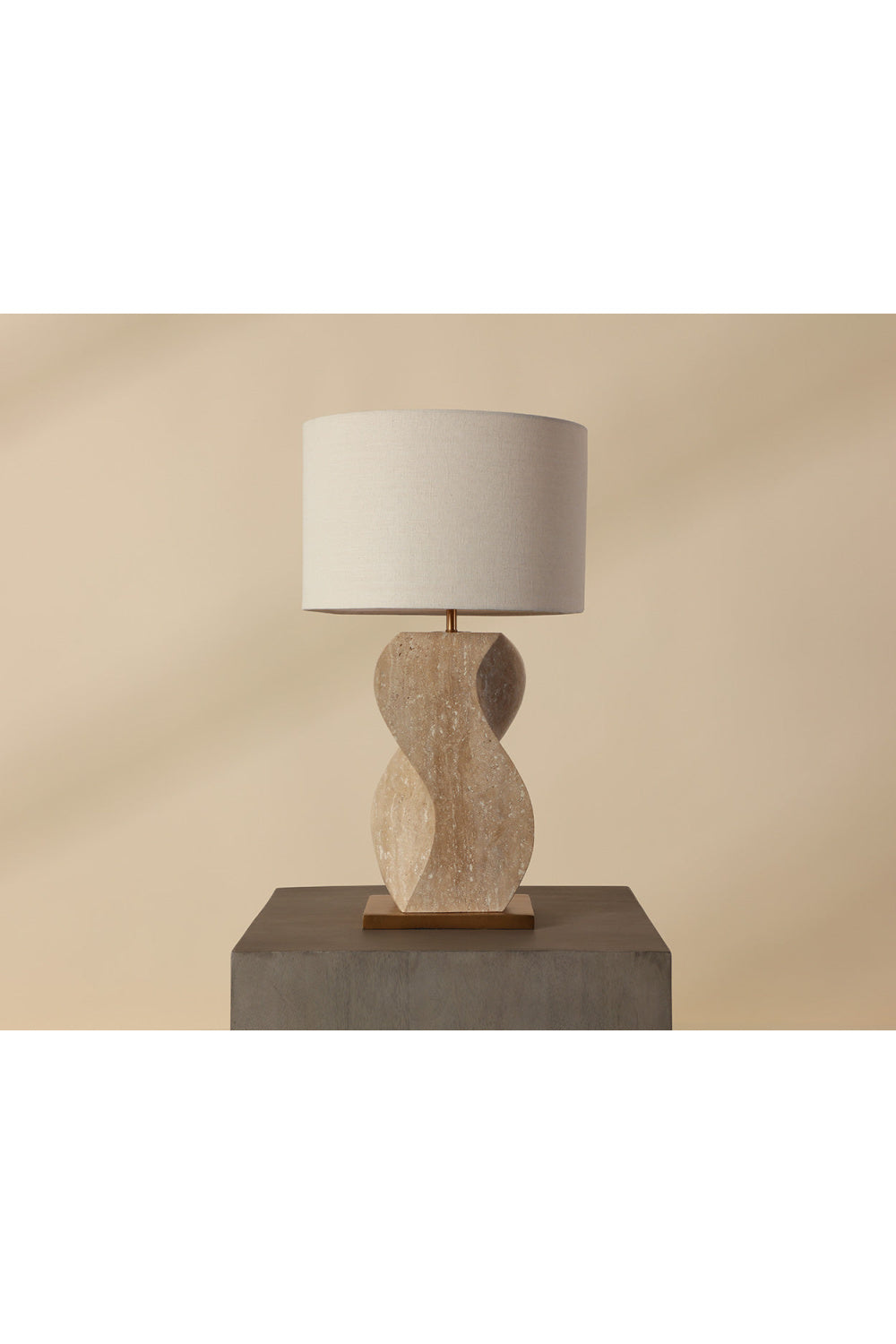 Modern European furniture - Wavy Travertine Base Table Lamp - www.oroa.com | Oroa.com