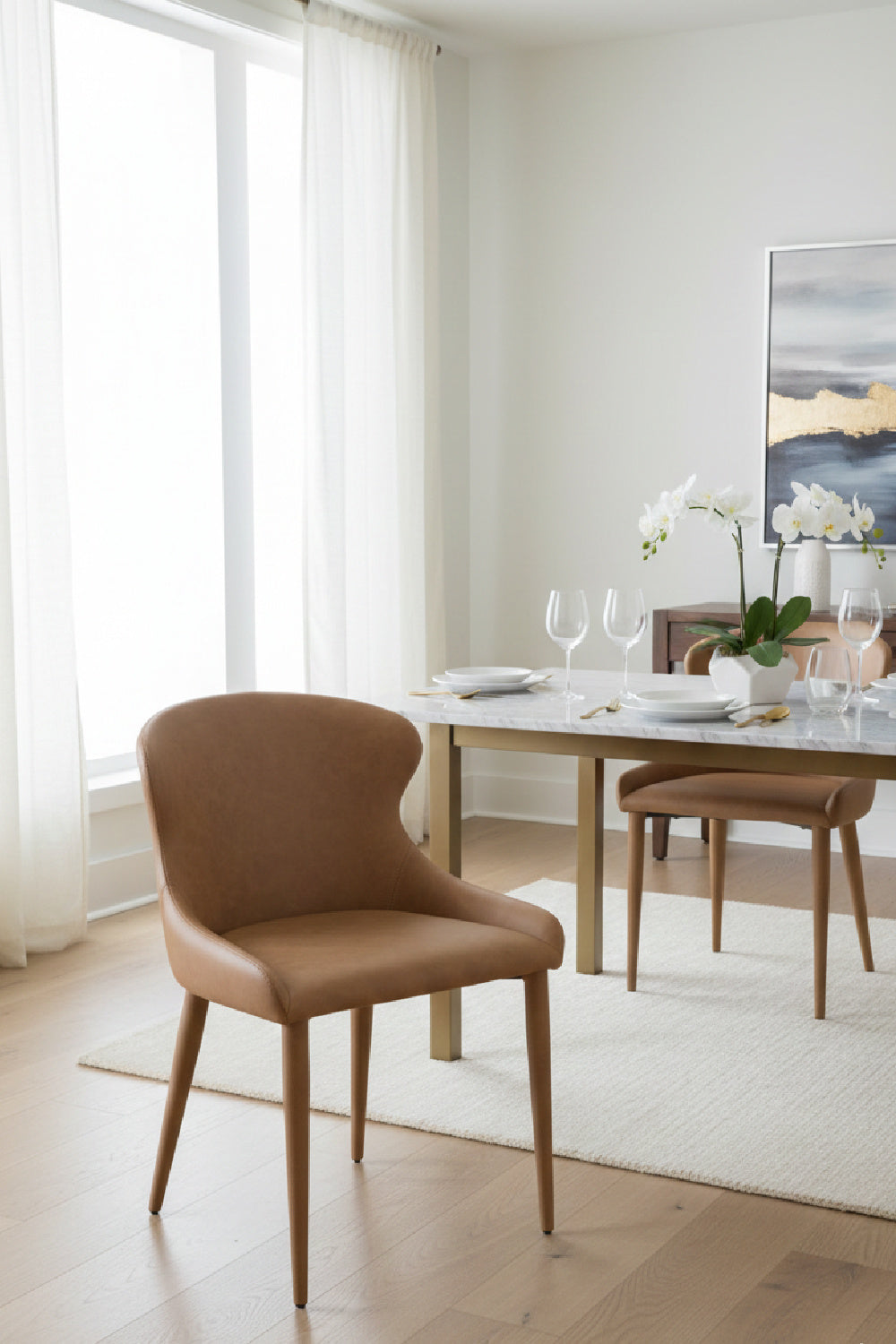 Modern European furniture - Leather Look Modern Dining Chairs (2) - www.oroa.com | Oroa.com