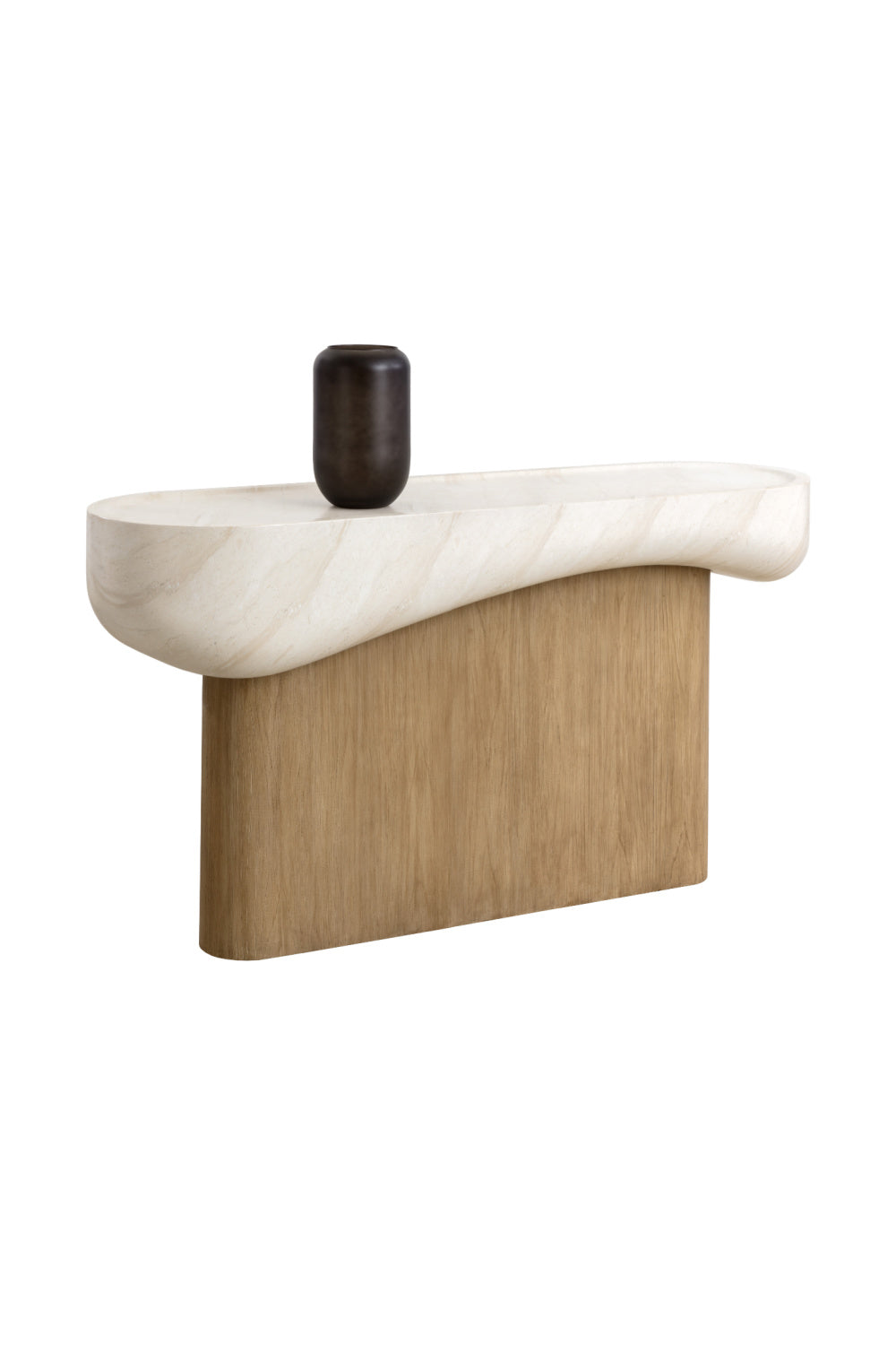 Modern European furniture - Travertine Look Indoor/Outdoor Console Table - www.oroa.com | Oroa.com