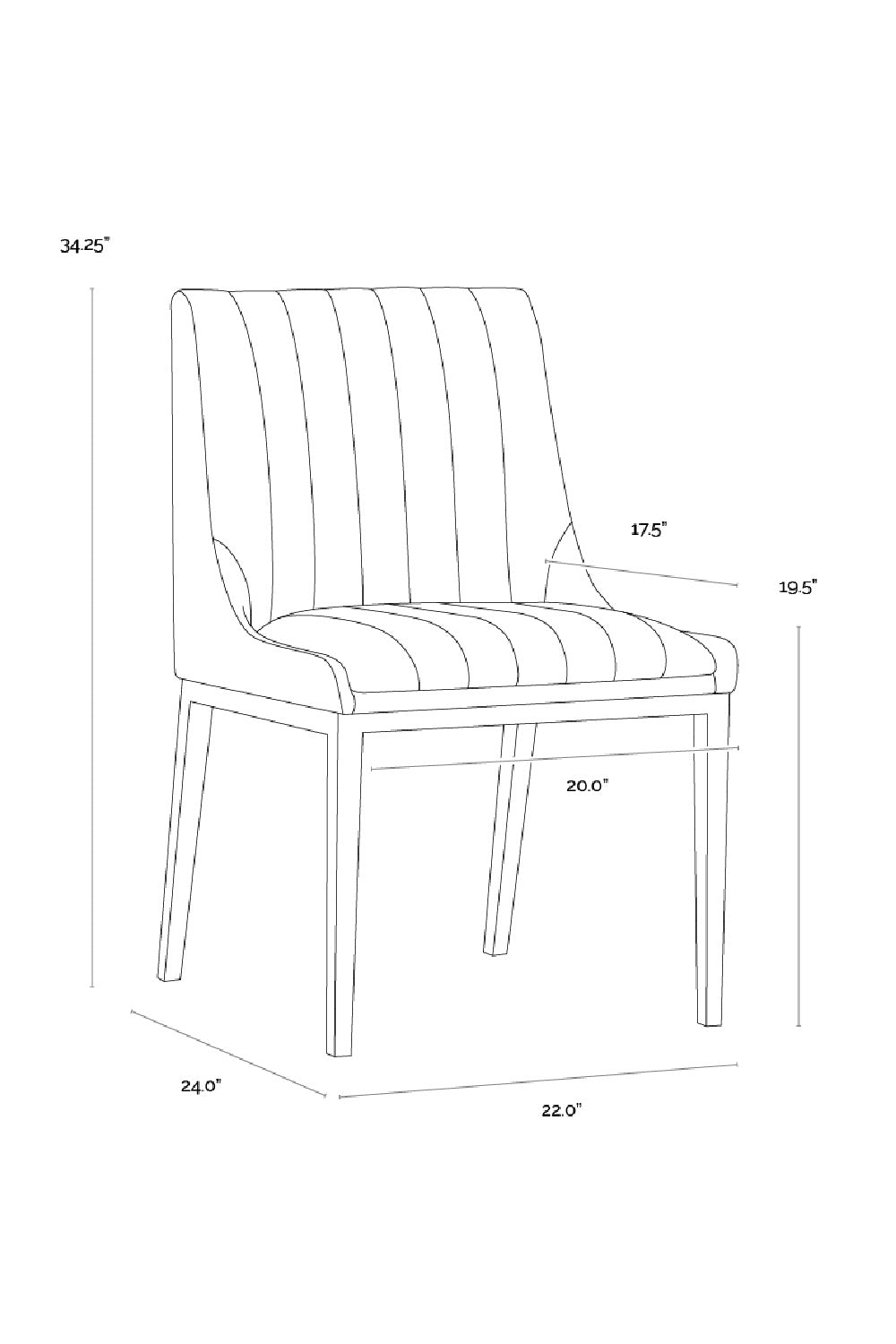 Modern European furniture - Vertical Stitched Dining Chairs (2) - www.oroa.com | Oroa.com