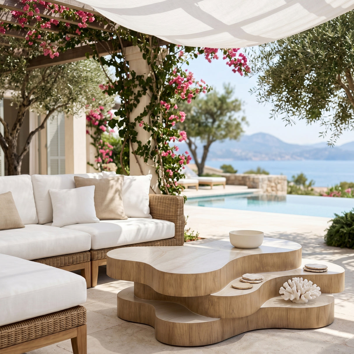 Layered Freeform Indoor/Outdoor Coffee Table | Oroa.com