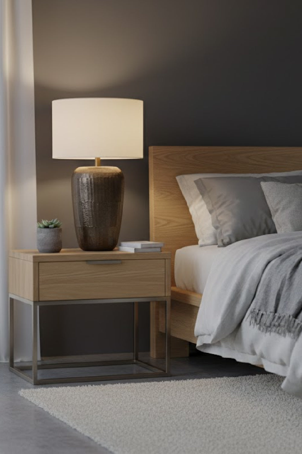 Modern European furniture - Antique Brass Drum Table Lamp - www.oroa.com | Oroa.com