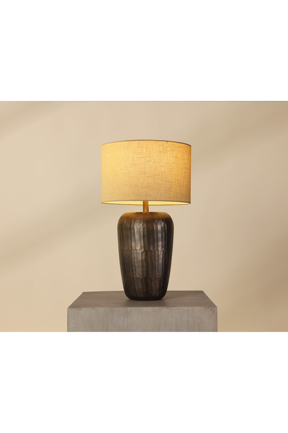 Modern European furniture - Antique Brass Drum Table Lamp - www.oroa.com | Oroa.com