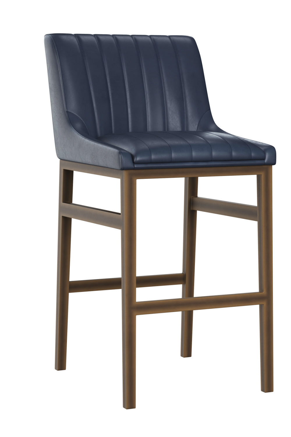 Modern European furniture - Leather-Look Vertical-Channeled Bar Stool - www.oroa.com | Oroa.com