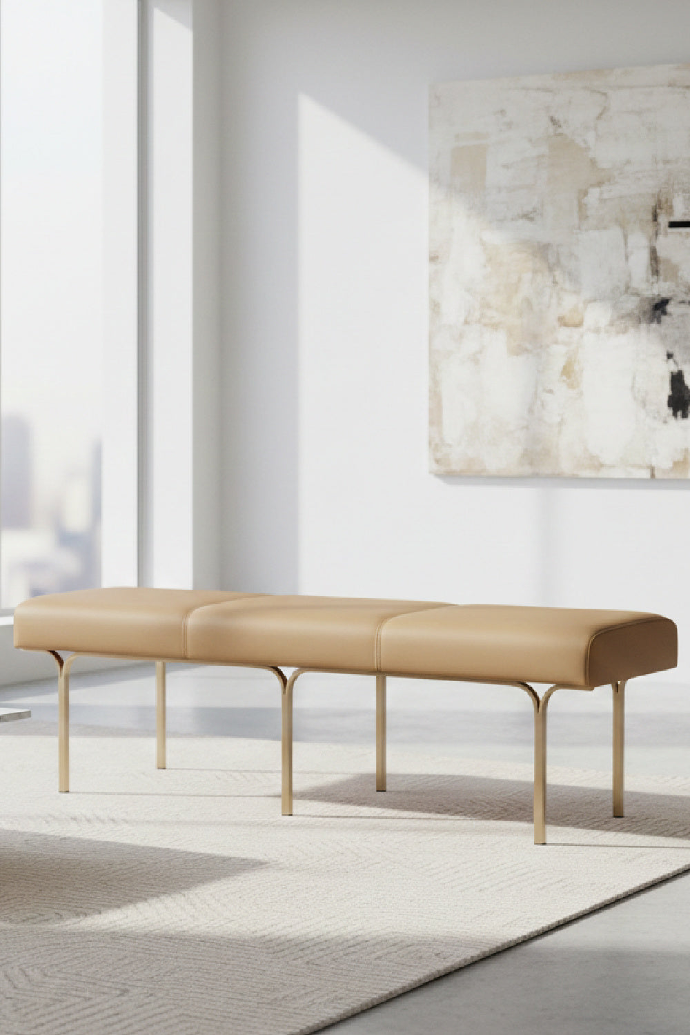 Modern European furniture - Slim Frame Upholstered Bench - www.oroa.com | Oroa.com