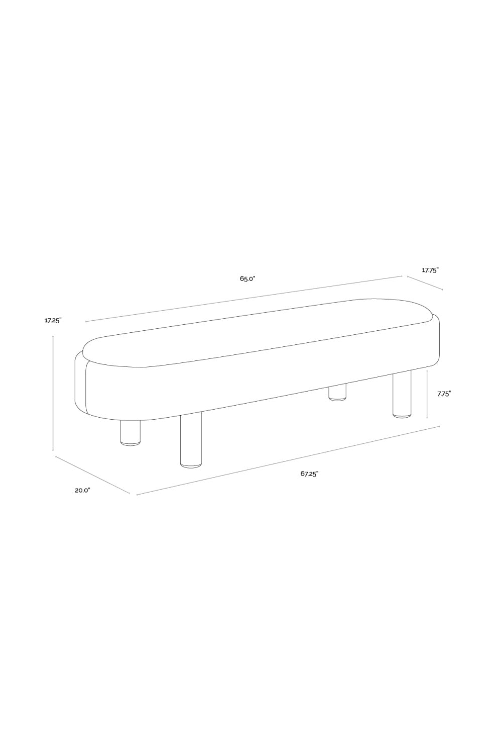 Modern European furniture - Taupe Modern Bench - www.oroa.com | Oroa.com