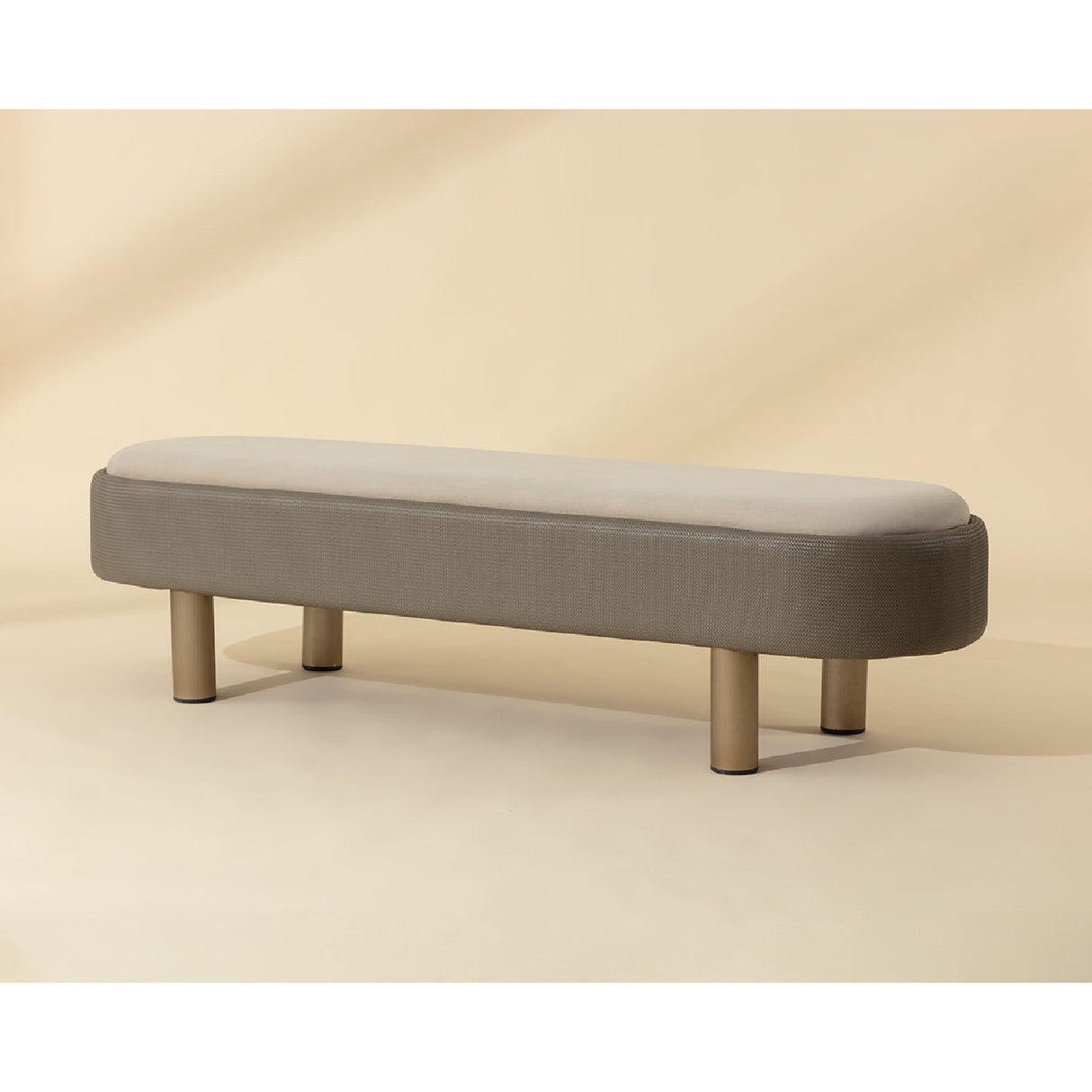 Modern European furniture - Taupe Modern Bench - www.oroa.com | Oroa.com