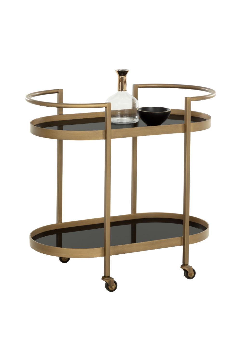 Modern European furniture - Antique Brass Bar Cart - www.oroa.com | Oroa.com
