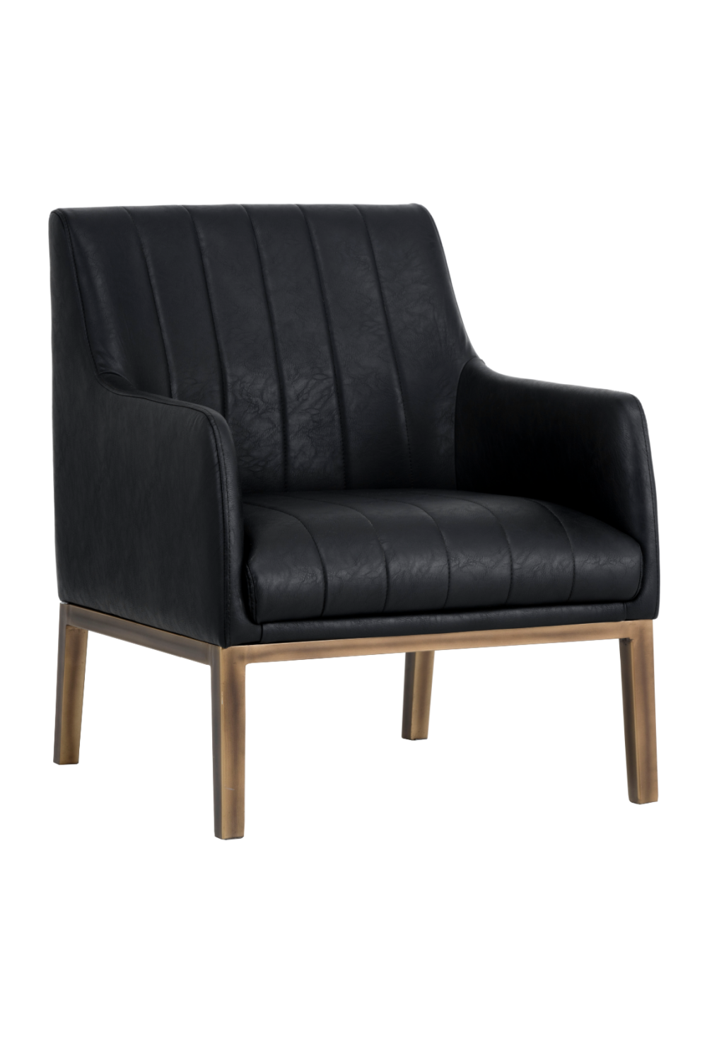 Modern European furniture - Black Leather Channeled Lounge Chair - www.oroa.com | Oroa.com