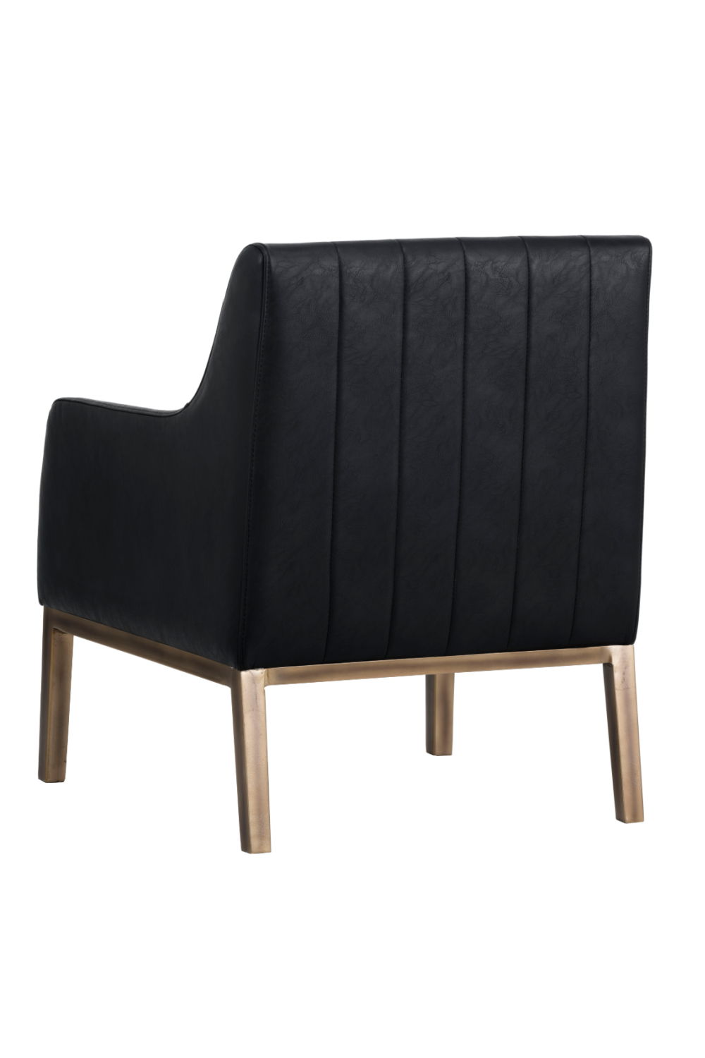 Modern European furniture - Black Leather Channeled Lounge Chair - www.oroa.com | Oroa.com