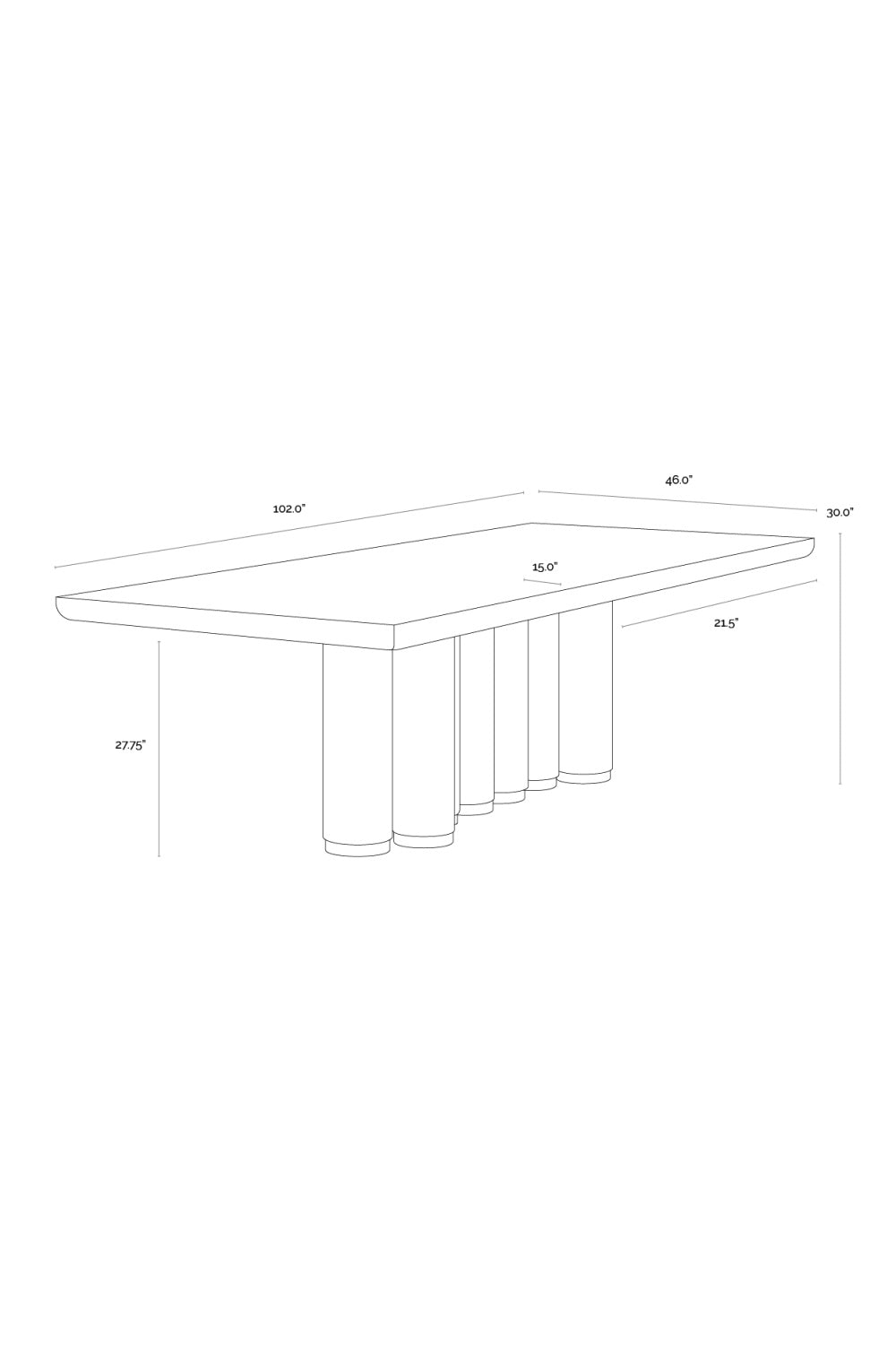 Modern European furniture - Rectangular Oak Wood Dining Table - www.oroa.com | Oroa.com