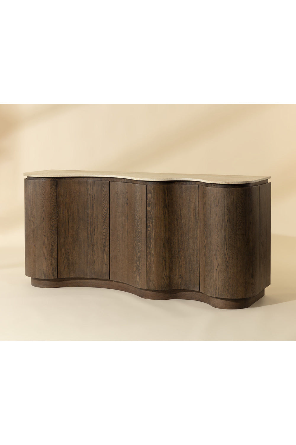 Modern European furniture - Solid Oak Sideboard with Travertine Top - www.oroa.com | Oroa.com