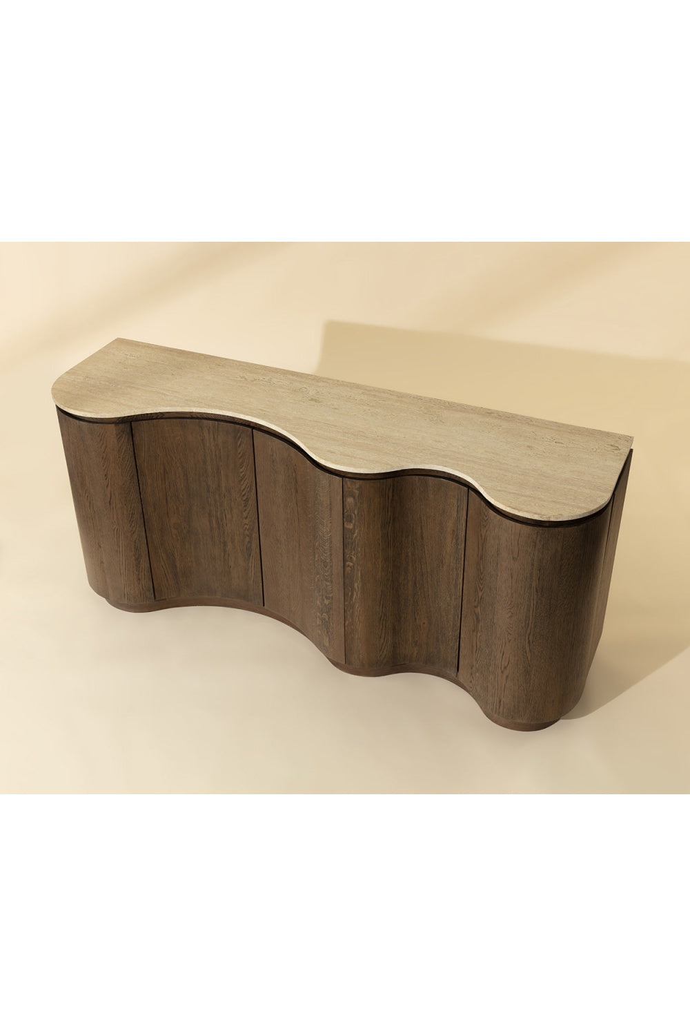 Modern European furniture - Solid Oak Sideboard with Travertine Top - www.oroa.com | Oroa.com